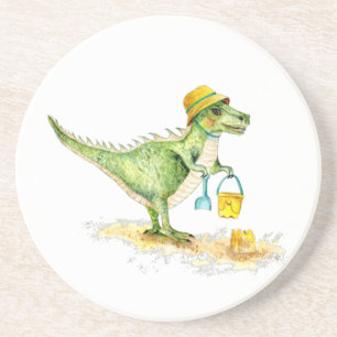 Baby Dinosaur T-Rex am Strand Getränkeuntersetzer