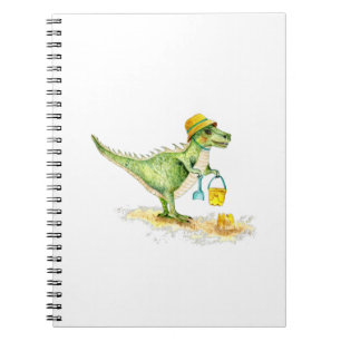 Baby Dinosaur T-Rex am Strand Notizblock