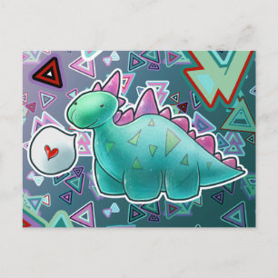 Baby Dinosaur Triangle Background Postkarte