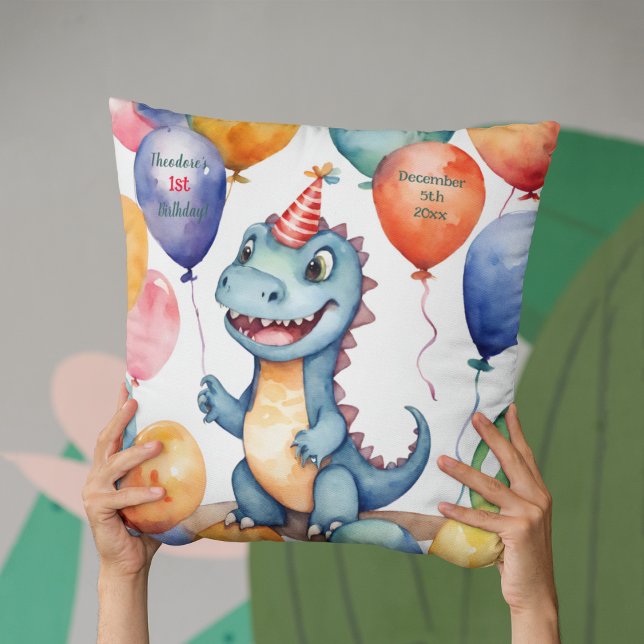 Baby Dinosaurier Boys Personalisiert Geburtstag Kissen (Von Creator hochgeladen)
