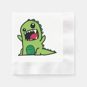 Baby Dinosaurier Cartoon Serviette