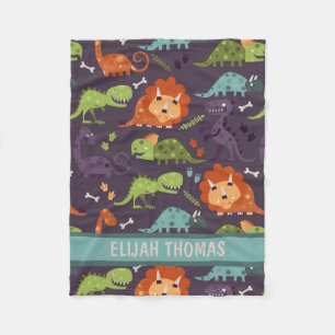 Baby-Dinosaurier Dino-Jungs Personalisiertes Monog Fleecedecke