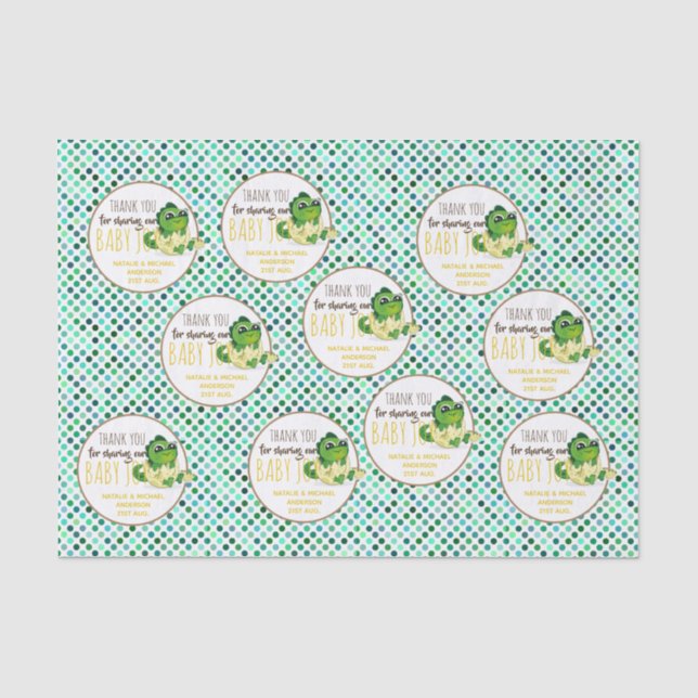 Baby Dinosaurier Hatching Egg Niedlich Boys Girls  Seidenpapier (Vorderseite)