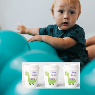Baby Dinosaurier Personalisiert Geburtstagsparty Pappbecher