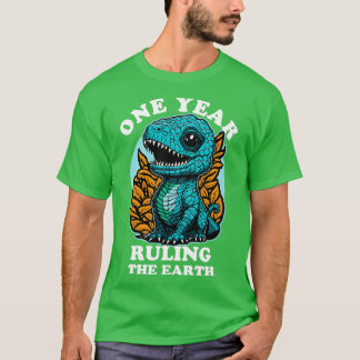 Baby Dinosaurier regiert die Erde ein Jahr alt Geb T-Shirt