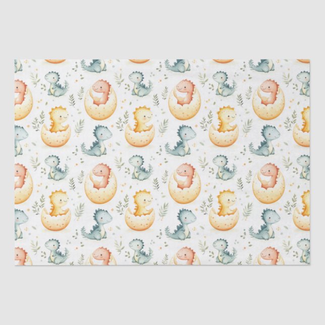 Baby-Dinosaurier und Babydusche Seidenpapier (Vorderseite)