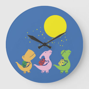 Baby Dinosaurs Back To School Große Wanduhr
