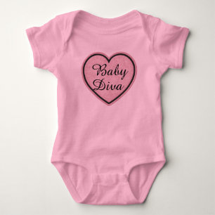 Baby Diva Heart Bodysuit Strampler