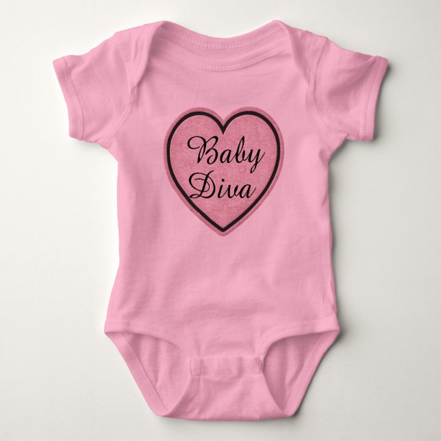 Baby Diva Heart Bodysuit Strampler (Vorderseite)