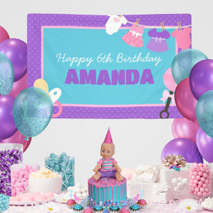 Baby Doll Birthday Hangbanner Banner