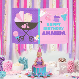 Baby Doll Happy Birthday Banner