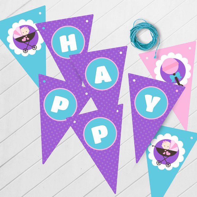 Baby Doll Happy Birthday Hanging Banner (Baby Doll Birthday Hanging Happy Birthday Banner)