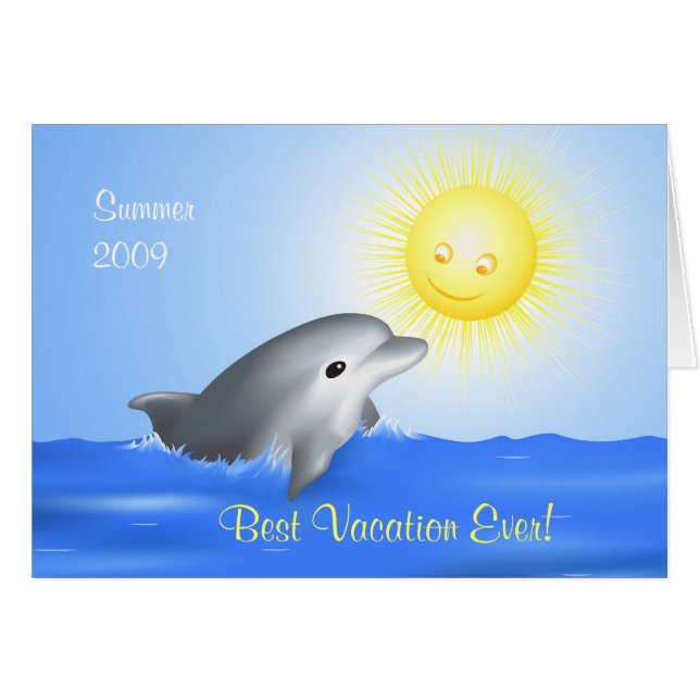 Baby Dolphin Grußkarte (Vorderseite (Horizontal))