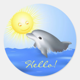 Baby Dolphin Runder Aufkleber