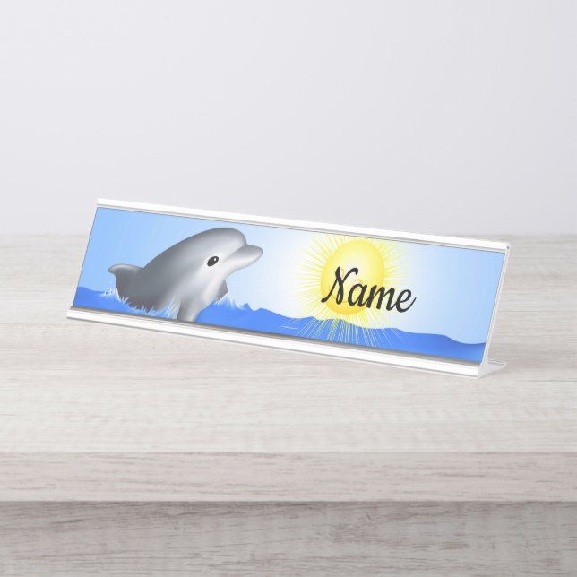 Baby Dolphin Schreibtischnamensplakette (Vorderseite )