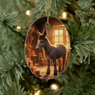 Baby Donkey Familie Ornament, Esel Liebhaber Gesch Keramik Ornament