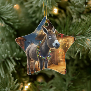 Baby Donkey Familie Ornament, Esel Liebhaber Gesch Keramik Ornament