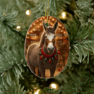 Baby Donkey Familie Ornament, Esel Liebhaber Gesch Keramik Ornament