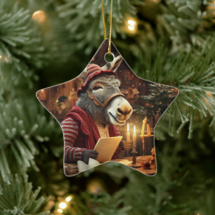 Baby Donkey Familie Ornament, Esel Liebhaber Gesch Keramik Ornament
