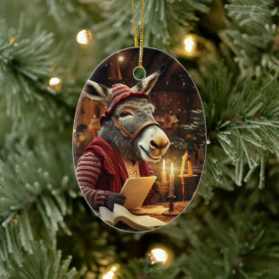 Baby Donkey Familie Ornament, Esel Liebhaber Gesch Keramik Ornament