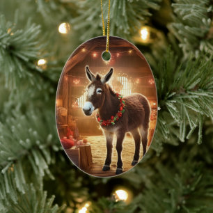 Baby Donkey Familie Ornament, Esel Liebhaber Gesch Keramik Ornament