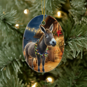 Baby Donkey Familie Ornament, Esel Liebhaber Gesch Keramik Ornament