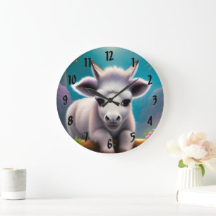 Baby Donkey Große Wanduhr