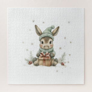 Baby Donkey im Winter Weihnachtsmannmütze Geschenk
