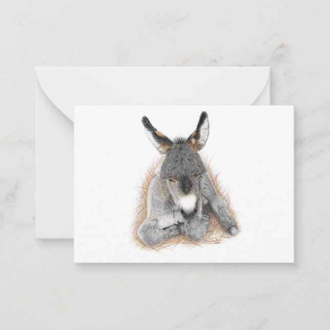 Baby-Donkey-Karte Mitteilungskarte (Vorderseite)