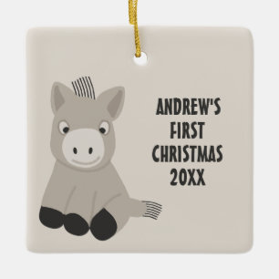 Baby Donkey Personalisiert Erstes Foto Keramikornament
