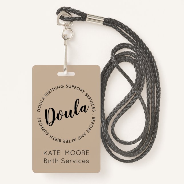 Baby Doula Birth Coach Midfrau Ausweis (Vorderseite mit Schlüsselband)