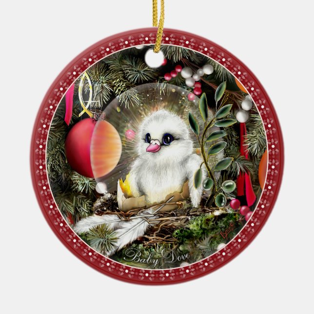 Baby Dove Keramik Ornament (Vorne)