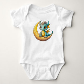 Baby-Drache auf dem Mond – Fantasy-Design für Klei Baby Strampler