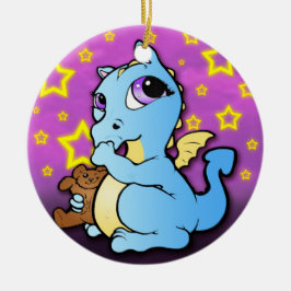 Baby-Drache, der Daumen-Verzierung - Blau sind zum Keramik Ornament