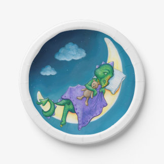 Baby-Drache träumt Pappteller