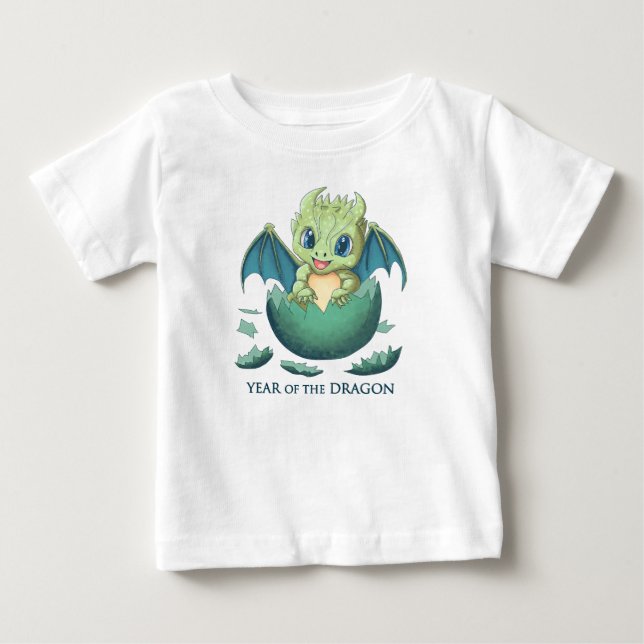 Baby Dragon, 2024 Jahr des Drachen, Anime Kawaii Baby T-shirt (Vorderseite)