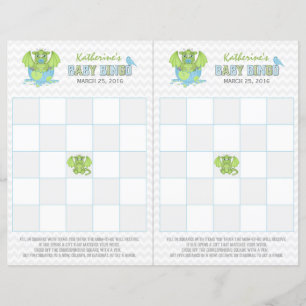 Baby Dragon Bingo Blatt mit 2 Spielkarten