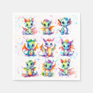 Baby Dragon Birthday Party Serviette