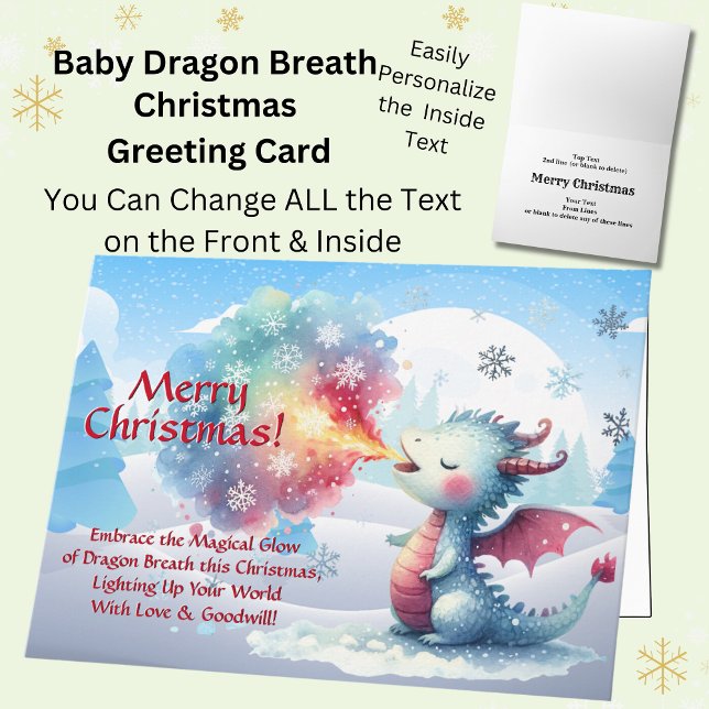 Baby Dragon Breath Frohe Weihnachten Karte (Von Creator hochgeladen)