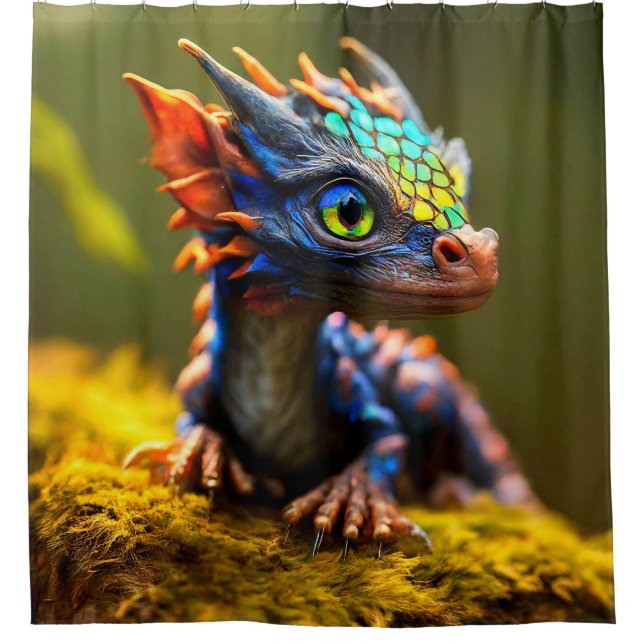 Baby Dragon Duschvorhang (Vorderseite)