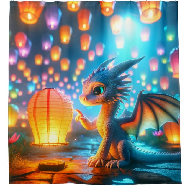 Baby Dragon Duschvorhang (Vorderseite)