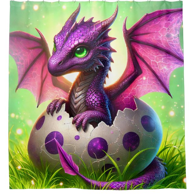 Baby Dragon Duschvorhang (Vorderseite)