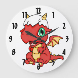Baby Dragon Große Wanduhr