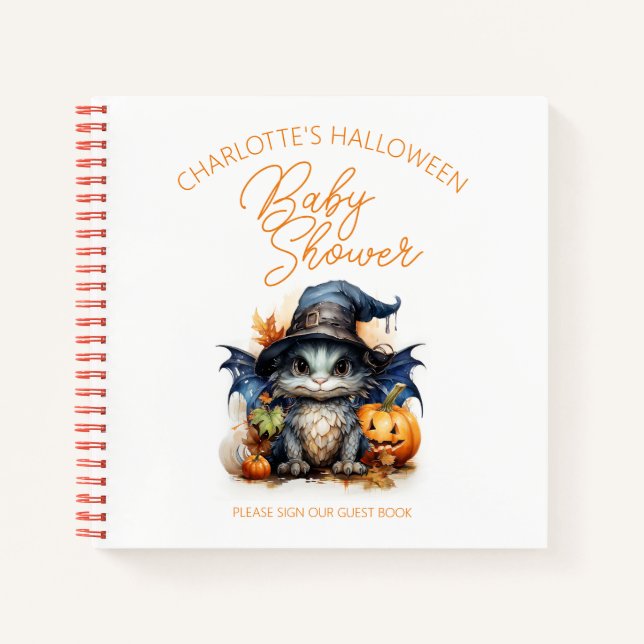 Baby Dragon Halloween Baby Shooting Guest Book Notizbuch (Vorderseite)