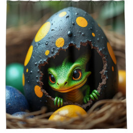 Baby Dragon Hatching Duschvorhang