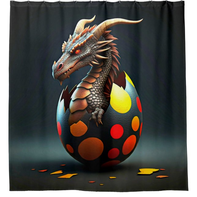 Baby Dragon Hatching Duschvorhang (Vorderseite)