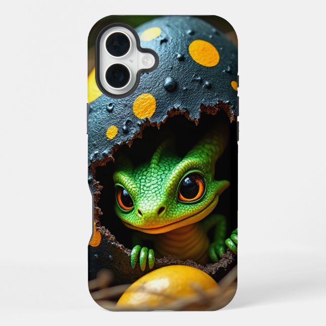 Baby Dragon Hatching Phone Case iPhone 16 Plus Hülle (Rückseite)