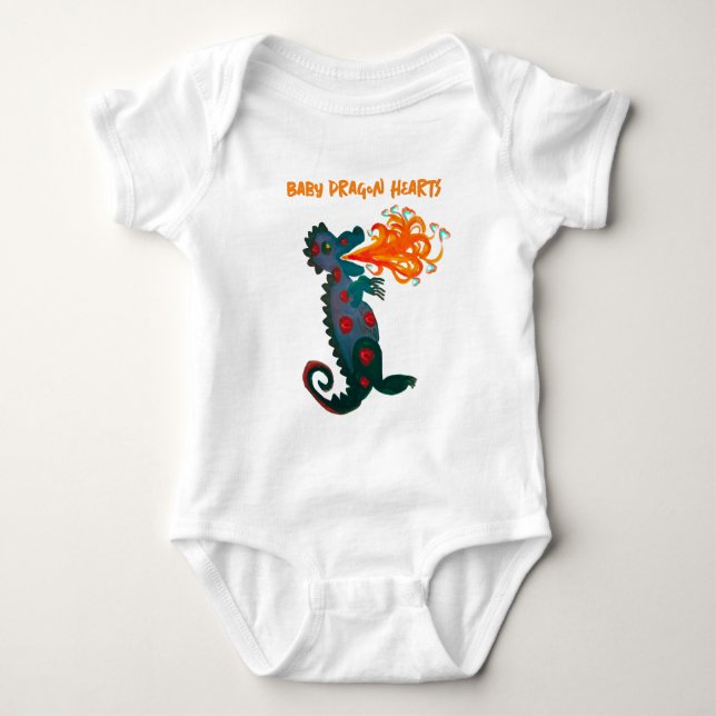 Baby Dragon Heart Bodysuit Strampler (Vorderseite)