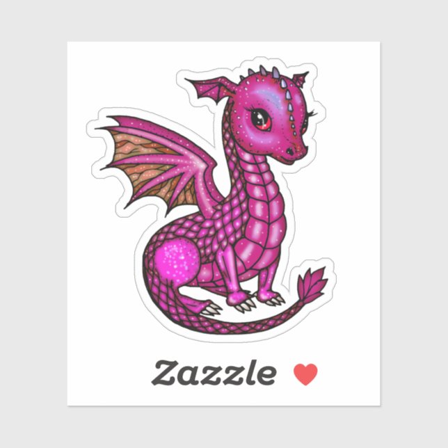 Baby Dragon Illustration farbenfrohe Dragons Stick Aufkleber (Blatt)