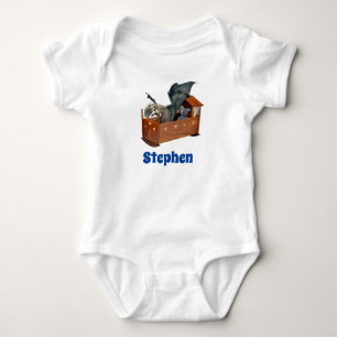 Baby Dragon in der Wiege Personalisiert Strampler